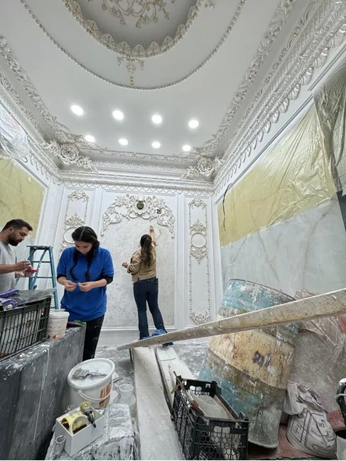 پتینه کاری ورق طلای گچبری تبریزباتیم هنری طرح
